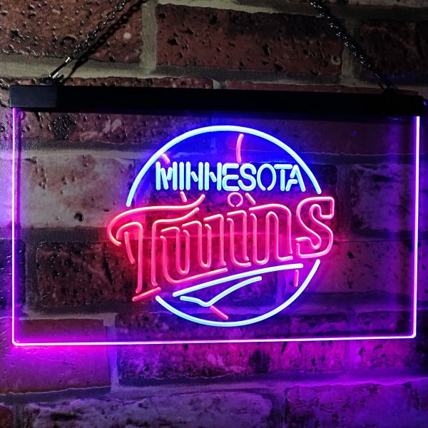 Minnesota Twins Logo Dual LED Neon Light Sign